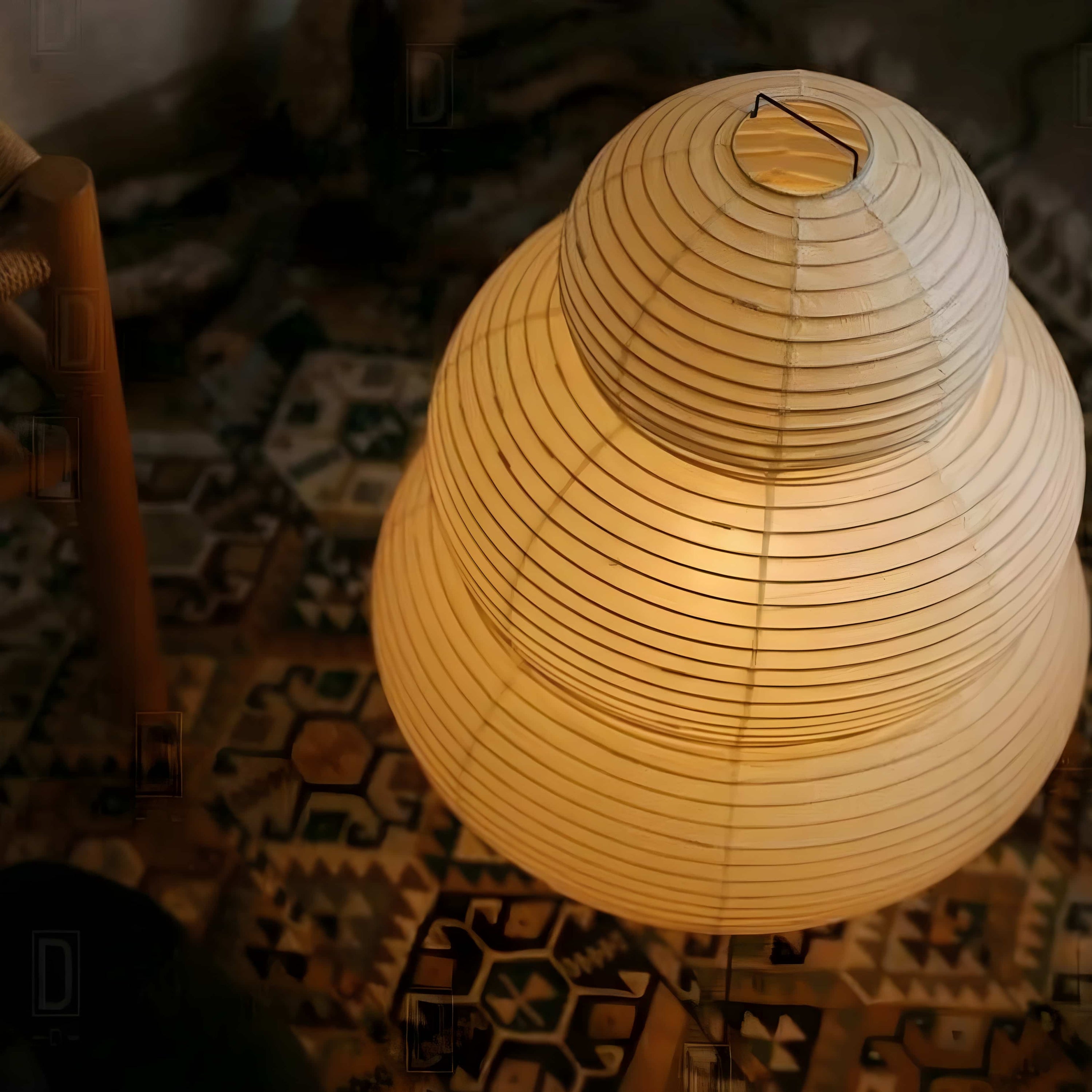 creative homewares Akari rice_paper lamp on floor lit