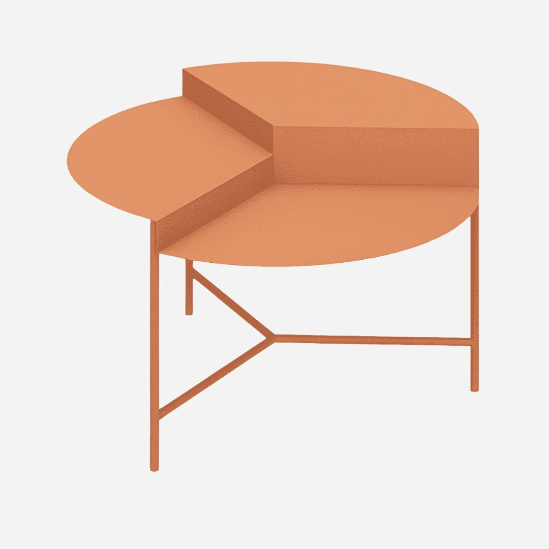 Lula creative orange metal tiered coffee table