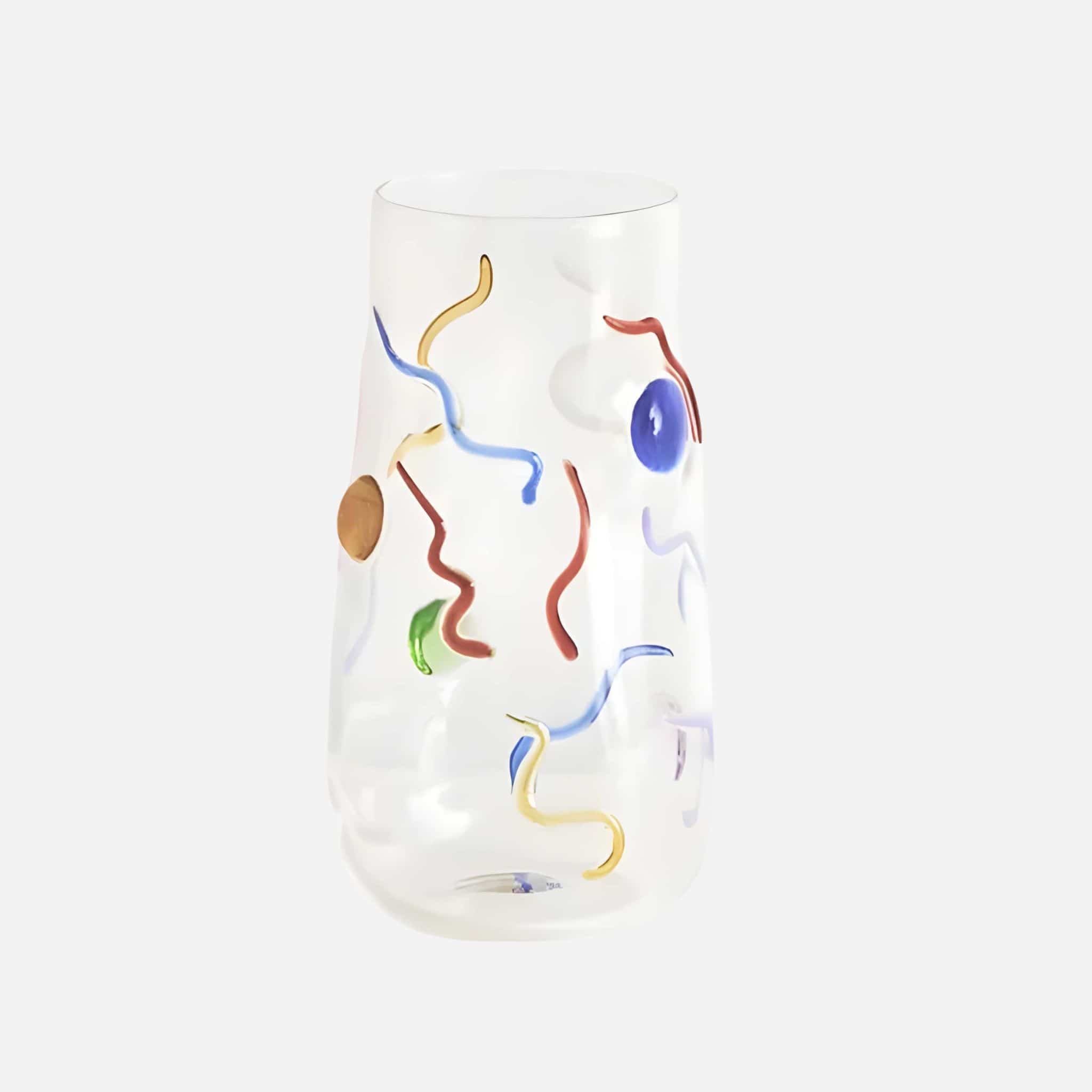 creative glassware party starter highball glass with squiggles